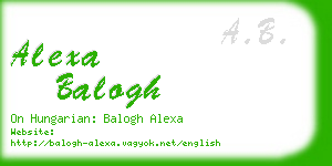 alexa balogh business card